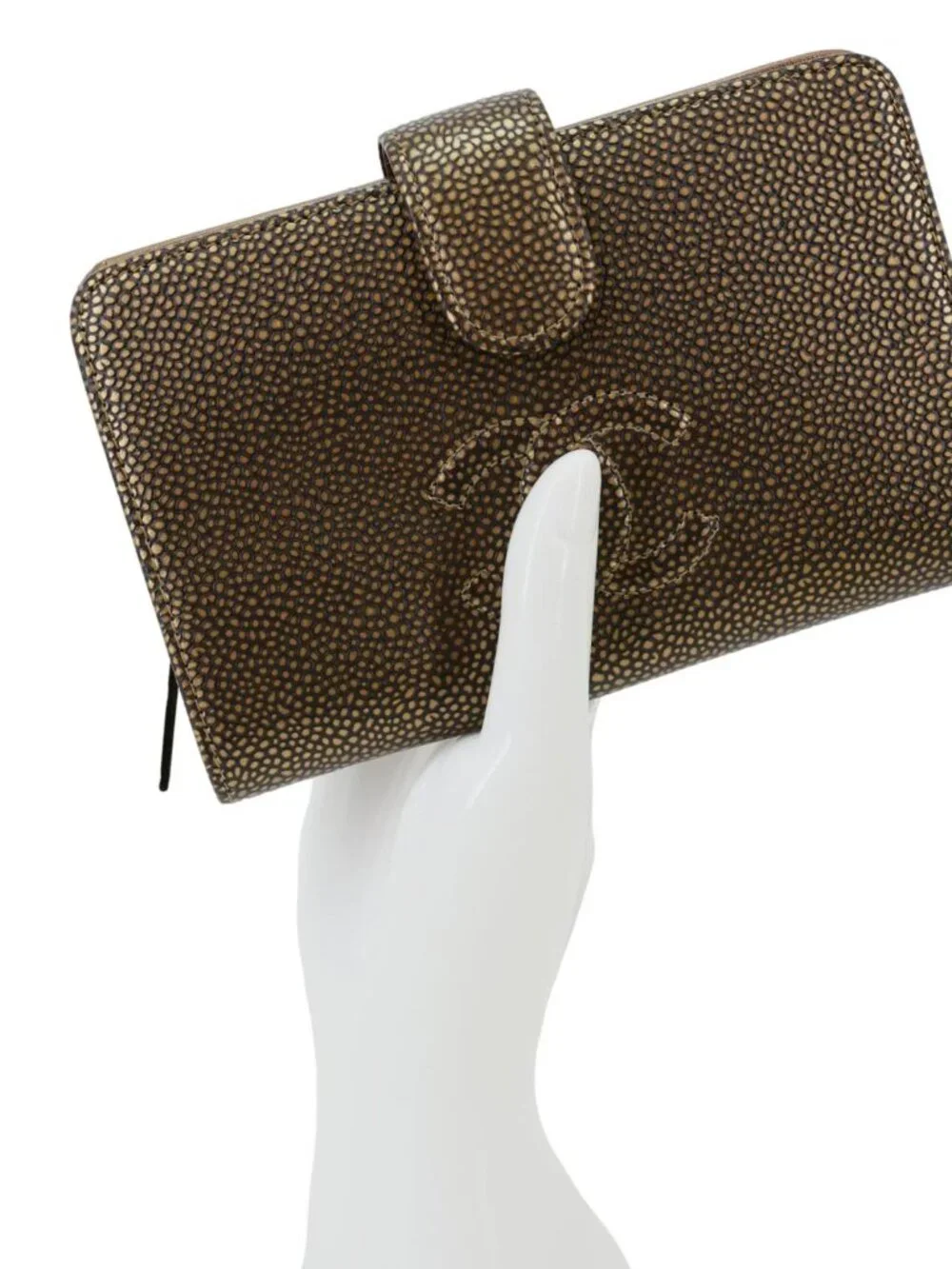 Chanel Timeless CC Caviar Leather Zipped Pocket Wallet Gold